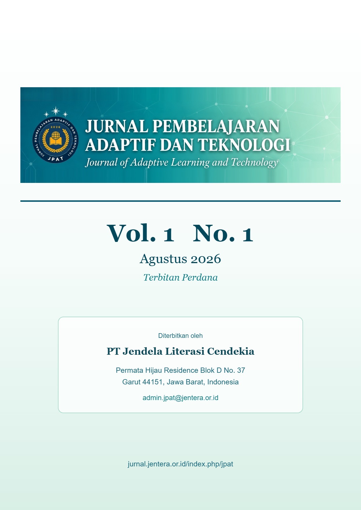 Sampul Jurnal Pembelajaran Adaptif dan Teknologi Volume 1 Nomor 1, Agustus 2026